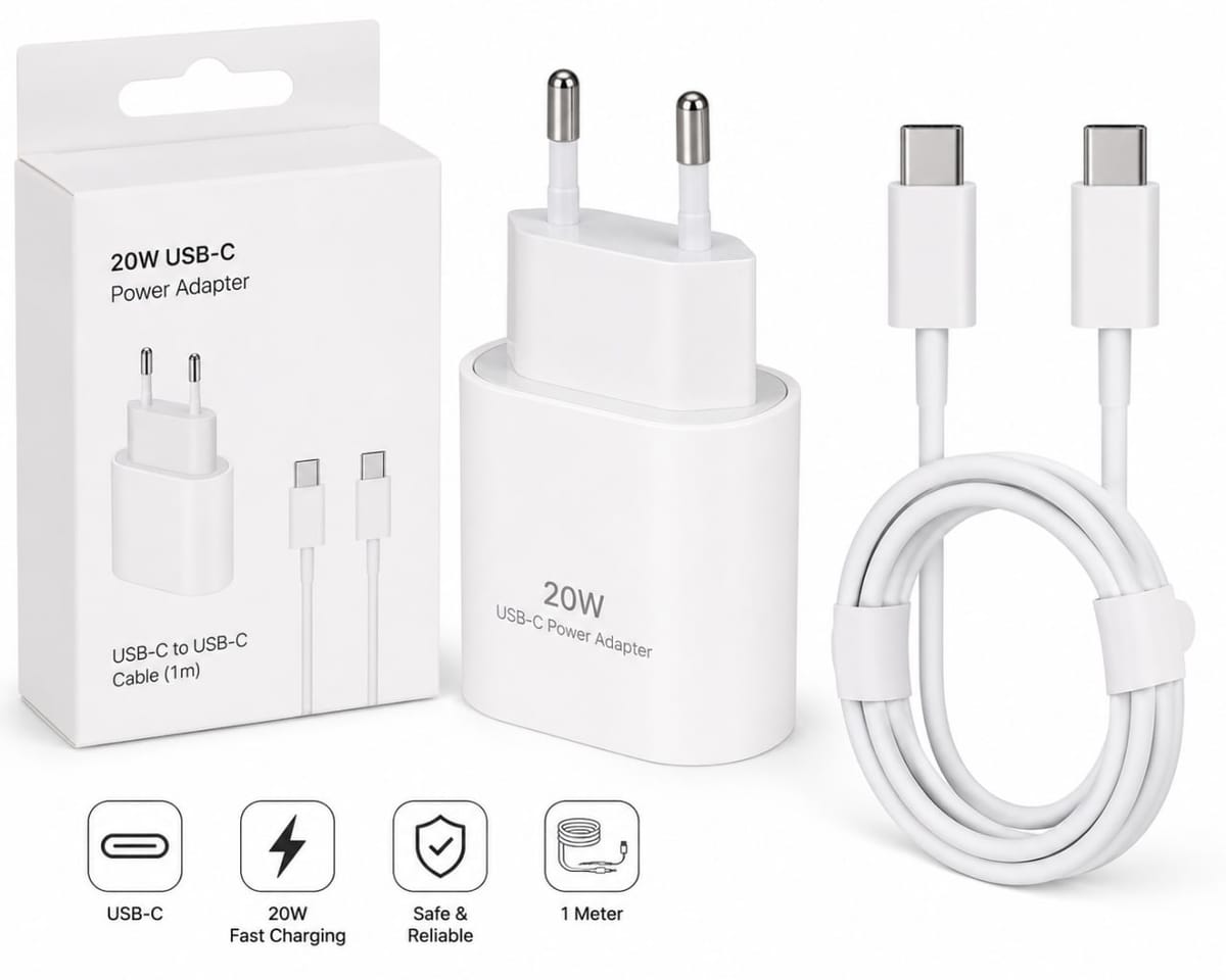 Зарядное устройство 20W USB-C с кабелем USB-C — USB-C (1м)