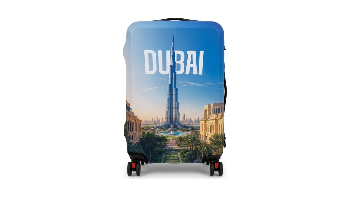 Защитный чехол для чемодана — принт «Dubai» (размер M)
